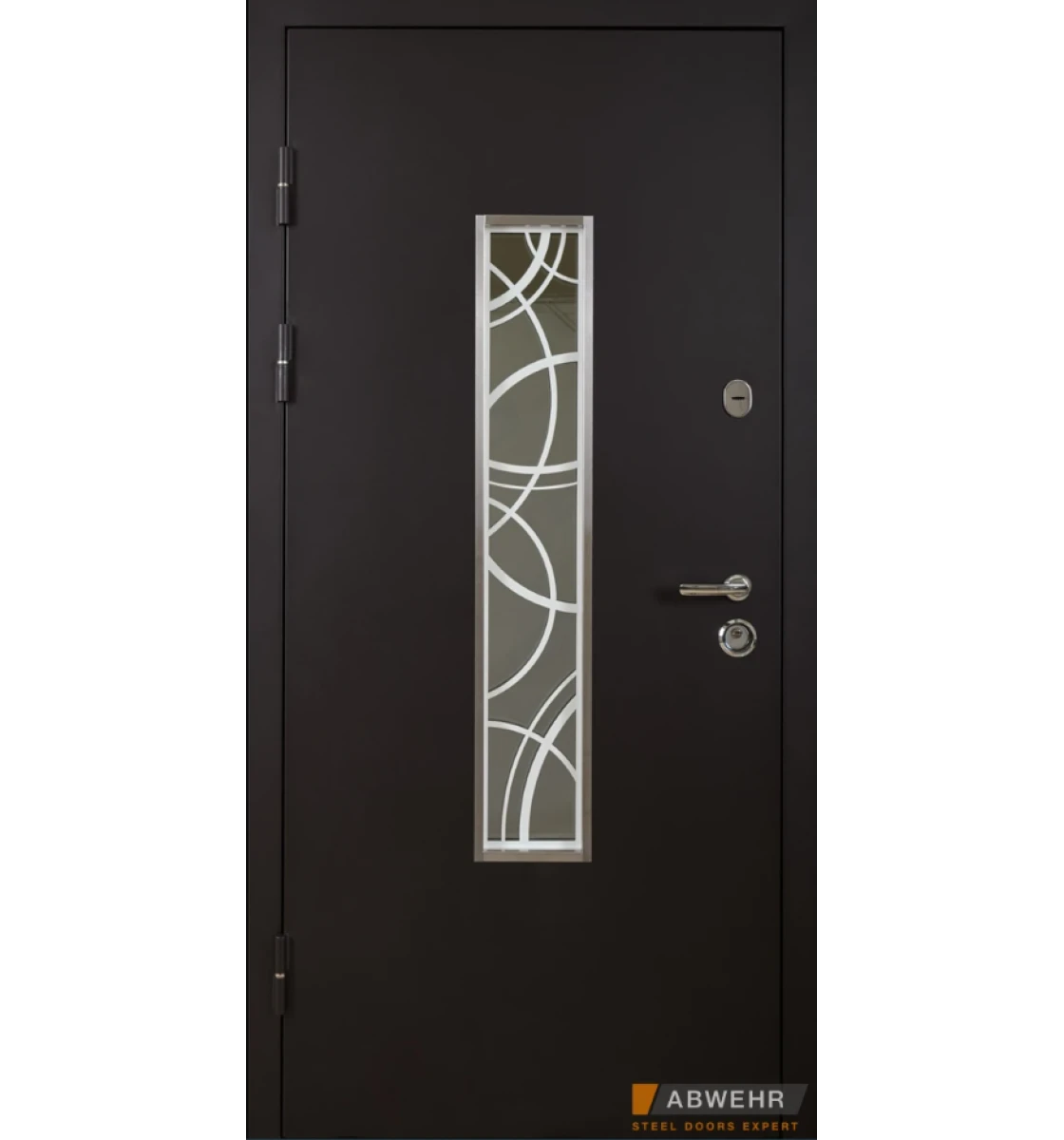 Входные двери Abwehr 408 Solid Glass (Дуб полярный + Ral 8019)
