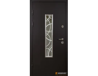 Вхідні двері Abwehr 408 Solid Glass (Дуб полярний + Ral 8019)