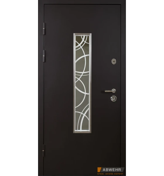 Входные двери Abwehr 408 Solid Glass (Дуб полярный + Ral 8019)