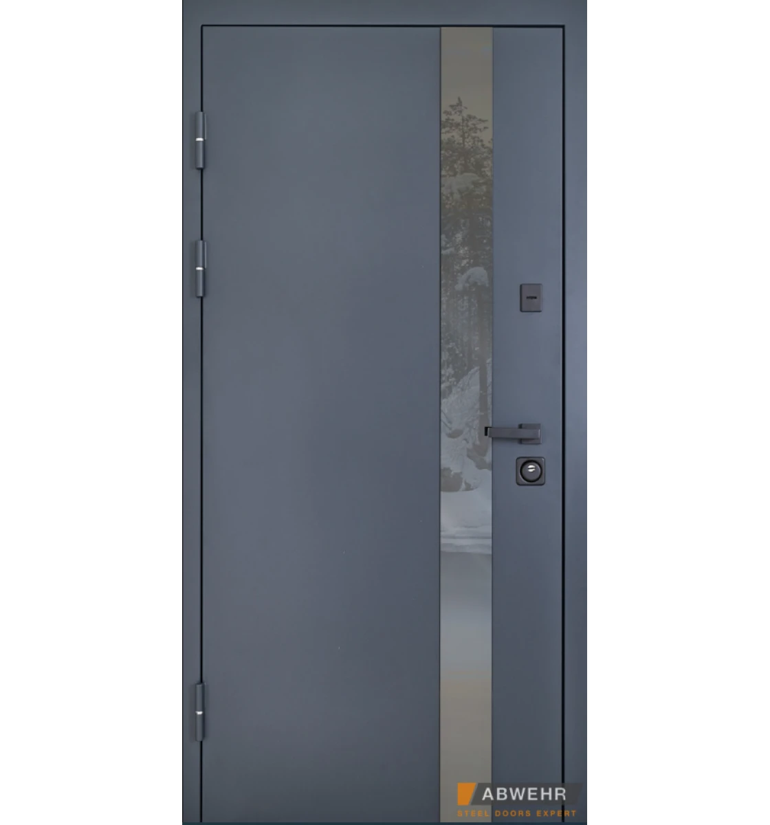 Входные двери Abwehr Defender 506 Nordi Glass (Ral 7021T / белый)