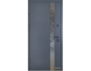 Вхідні двері Abwehr Defender 506 Nordi Glass (Ral 7021T / білий)