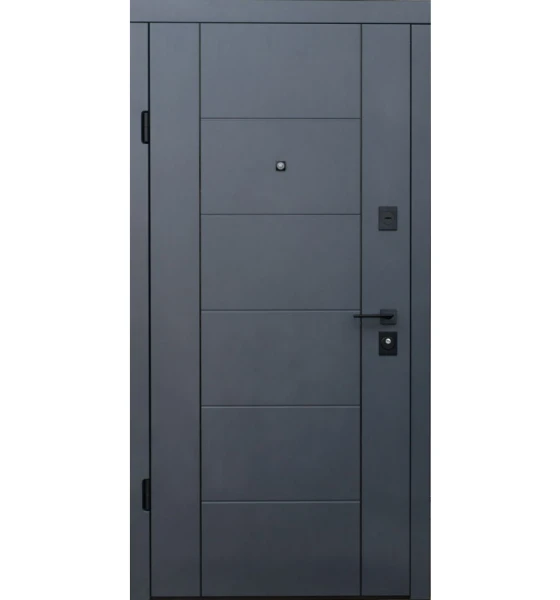 Входные двери Berez Standard M-t-l Parallel (Антрацит/Белый супермат)