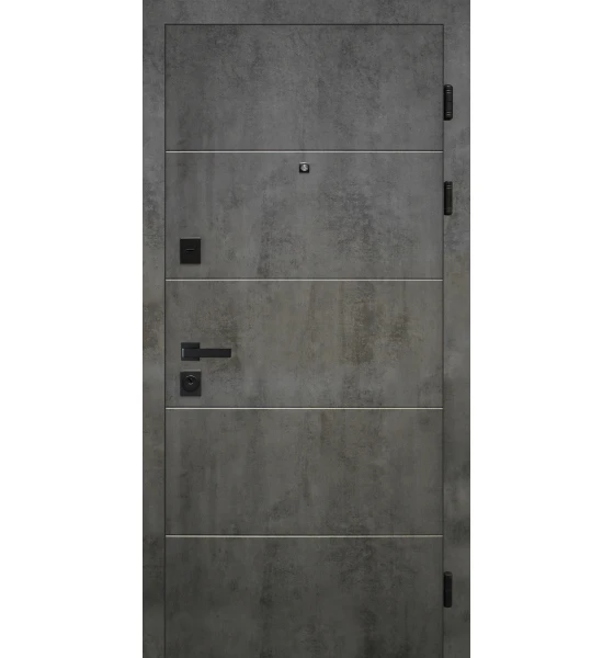 Вхідні двері HYGGE Apart 100 Granite (Бетон темний/білий супермат)