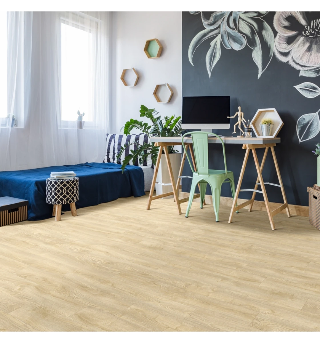 Ламінат LVT IVCgroup Origin 30 Click Acoustic Oak Silverleaf (22232)
