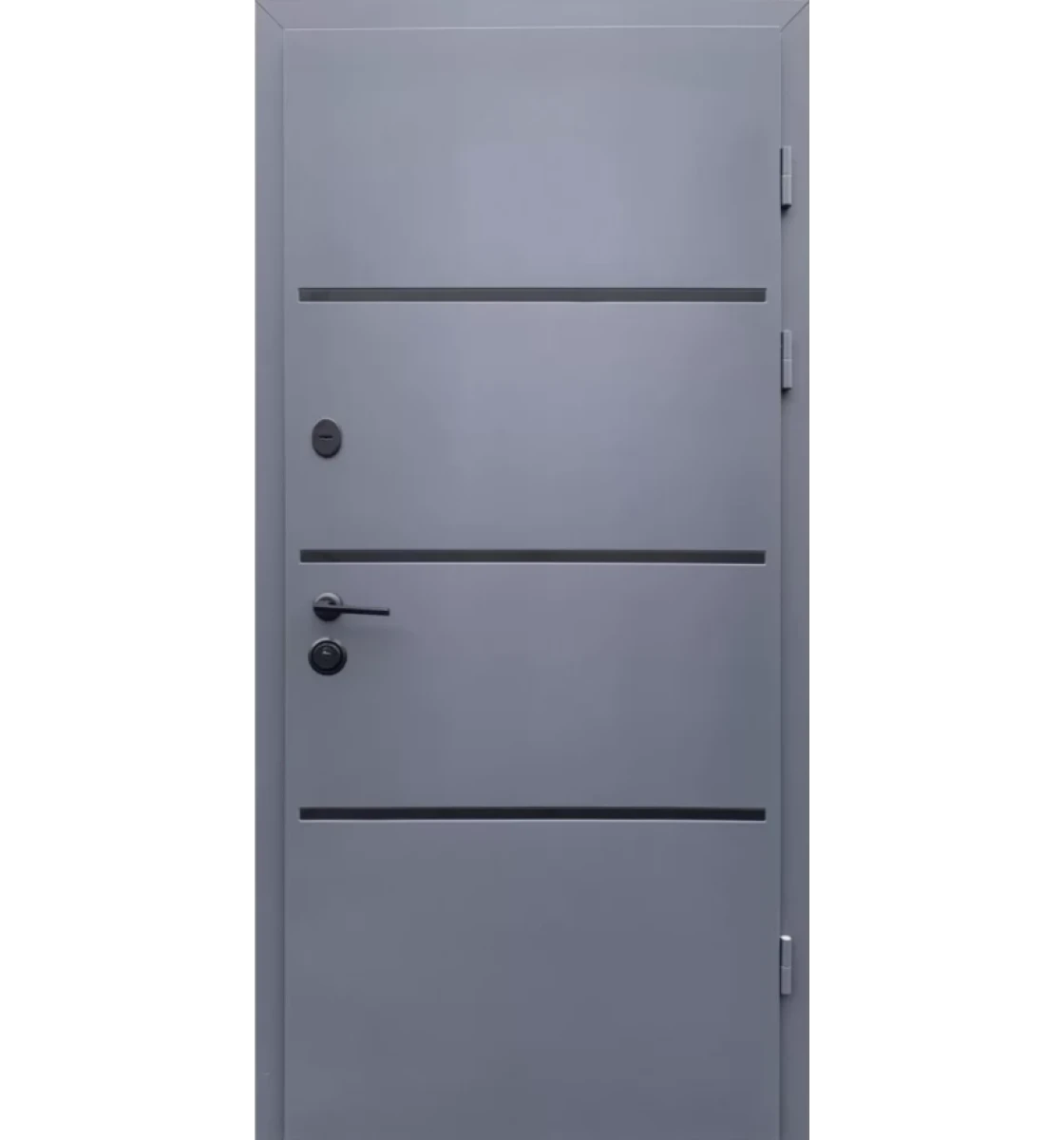 Вхідні двері Qdoors Lama Bau (графіт / біле дерево)