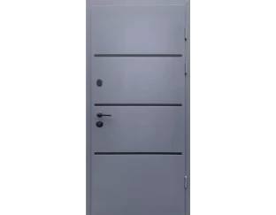 Входные двери Qdoors Lama Bau (графит / белое дерево)