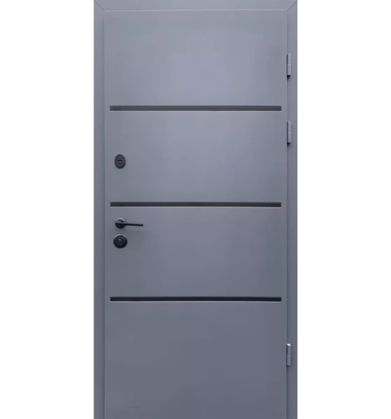 Вхідні двері Qdoors Lama Bau (графіт / біле дерево)