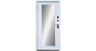 Входные двери Qdoors Ультра Мироу (Мрамор темный / белая эмаль+зеркало) Фото №2