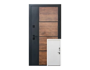 Вхідні двері Qdoors Стріт Бонд (Графіт/темне дерево/ vinorit білий)