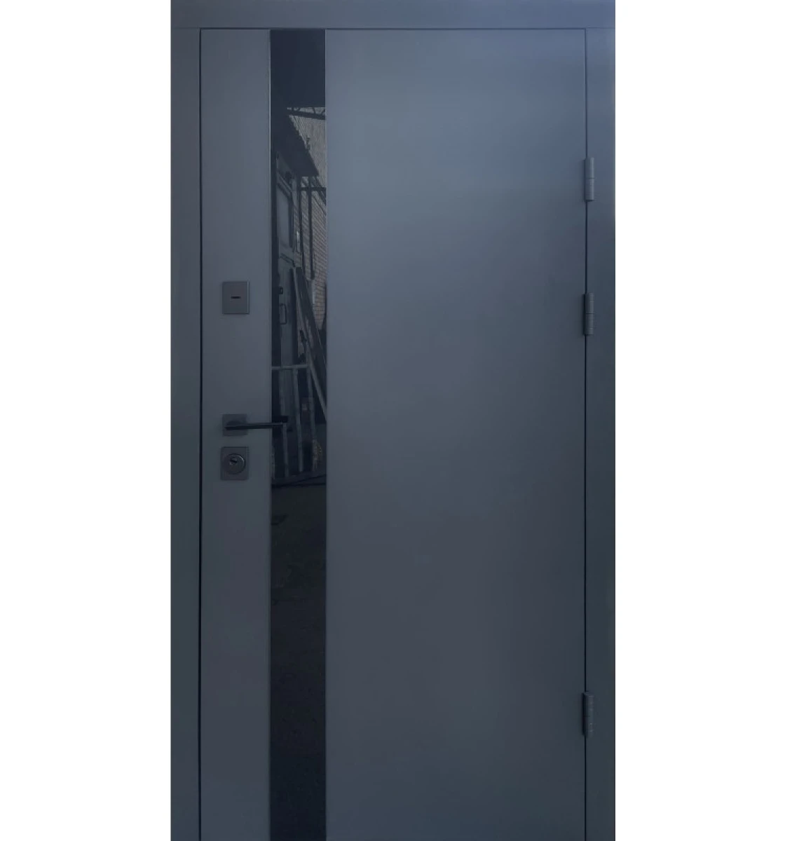 Входные двери Qdoors Стрит Елегант (Антрацит 7021/белое дерево)