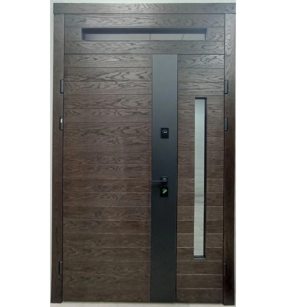 Вхідні двері Rodos Steel Standart-S F 124 1500 (шпон дуб LTL6403) 