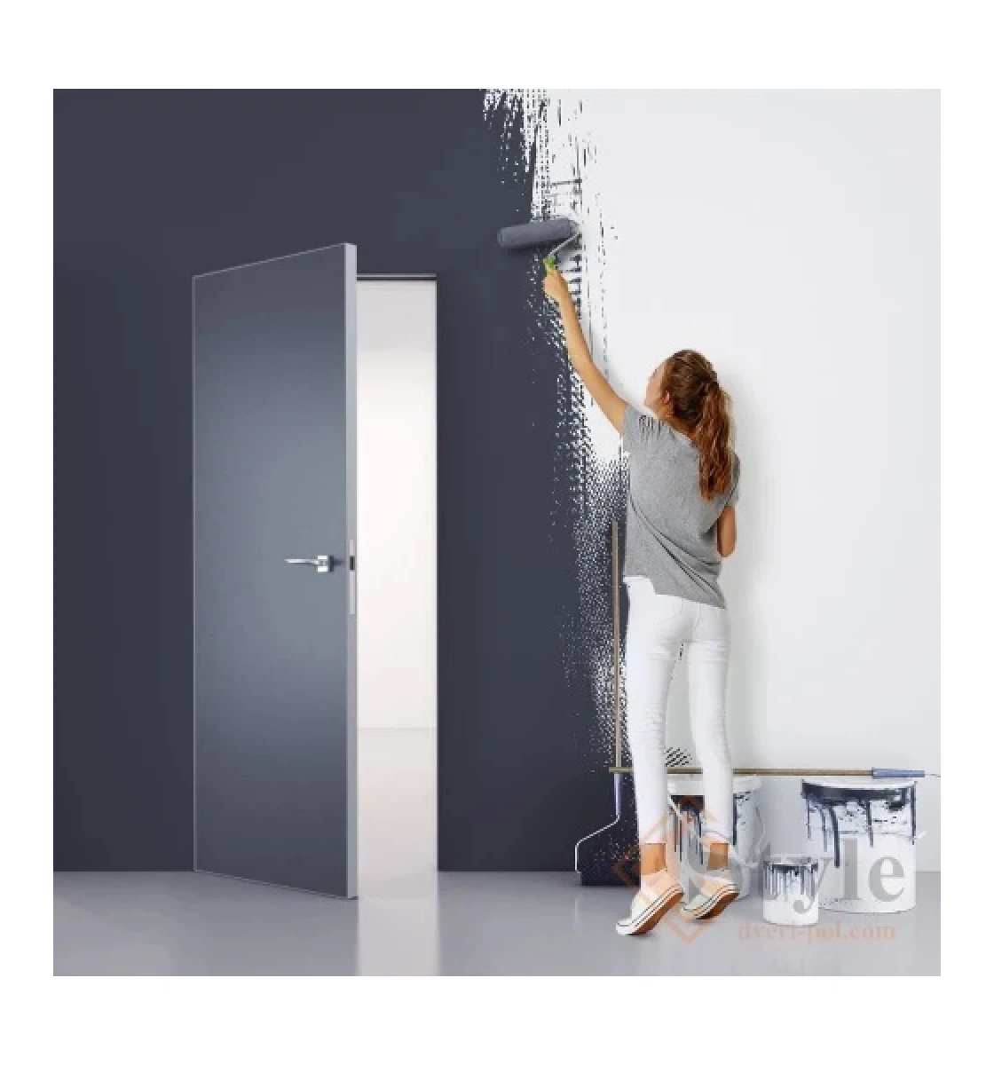 Міжкімнатні двері SecretDoors SD Light грунтовані з алюм. каркасом 40мм (с)