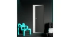 Межкомнатная дверь SecretDoors SD Light грунтованные с алюм. каркасом 45мм inside (ч) Фото №1