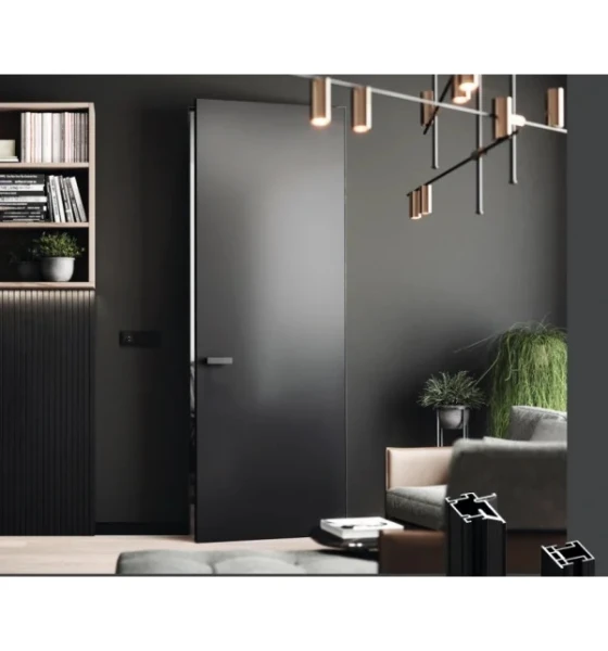 Двері міжкімнатні SecretDoors SD Light грунтовані з алюм. каркасом 40мм (ч)
