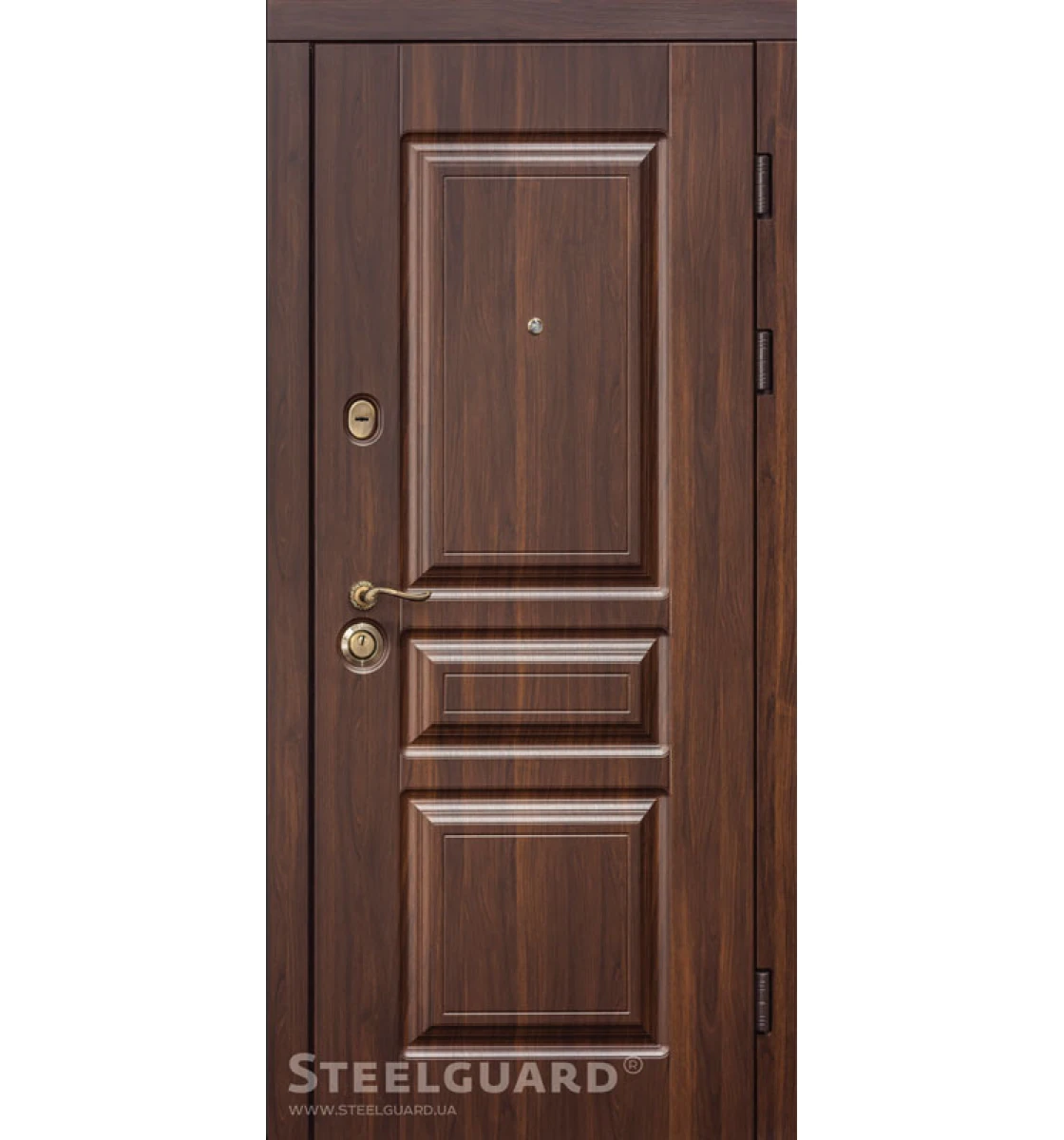 Входные двери Steelguard Maxima TermoScreen  (Темный орех/белый мат)