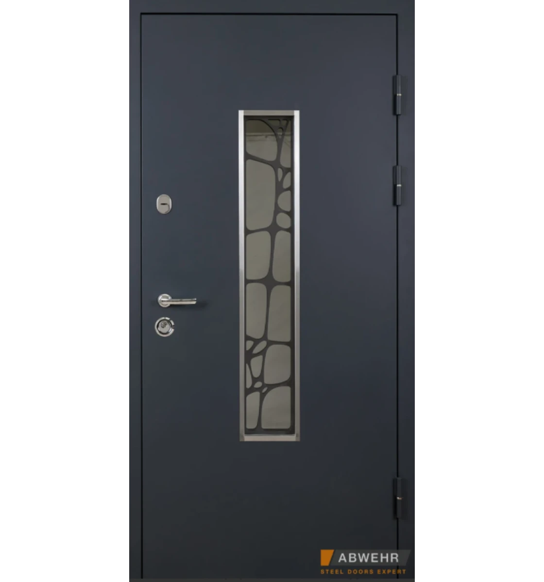Входные двери Abwehr 408 Solid Glass (Дуб полярный / Ral 7021)