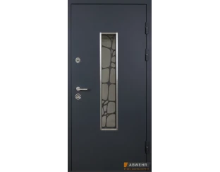 Вхідні двері Abwehr 408 Solid Glass (Дуб полярний  / RAL 7021)