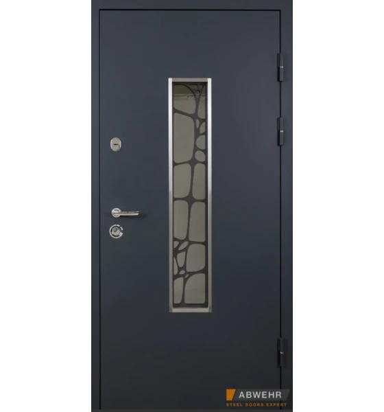 Входные двери Abwehr 408 Solid Glass (Дуб полярный / Ral 7021)