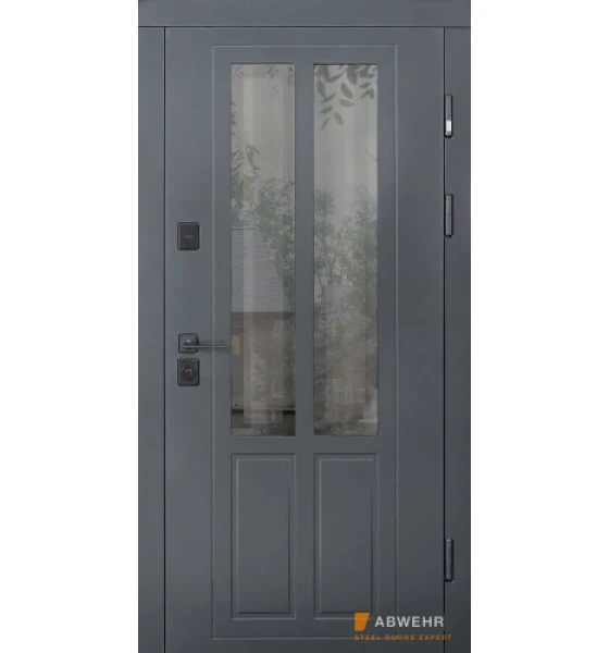 Входные двери Abwehr Country NeoGlass (Ral 7021 / Vinorit белый)