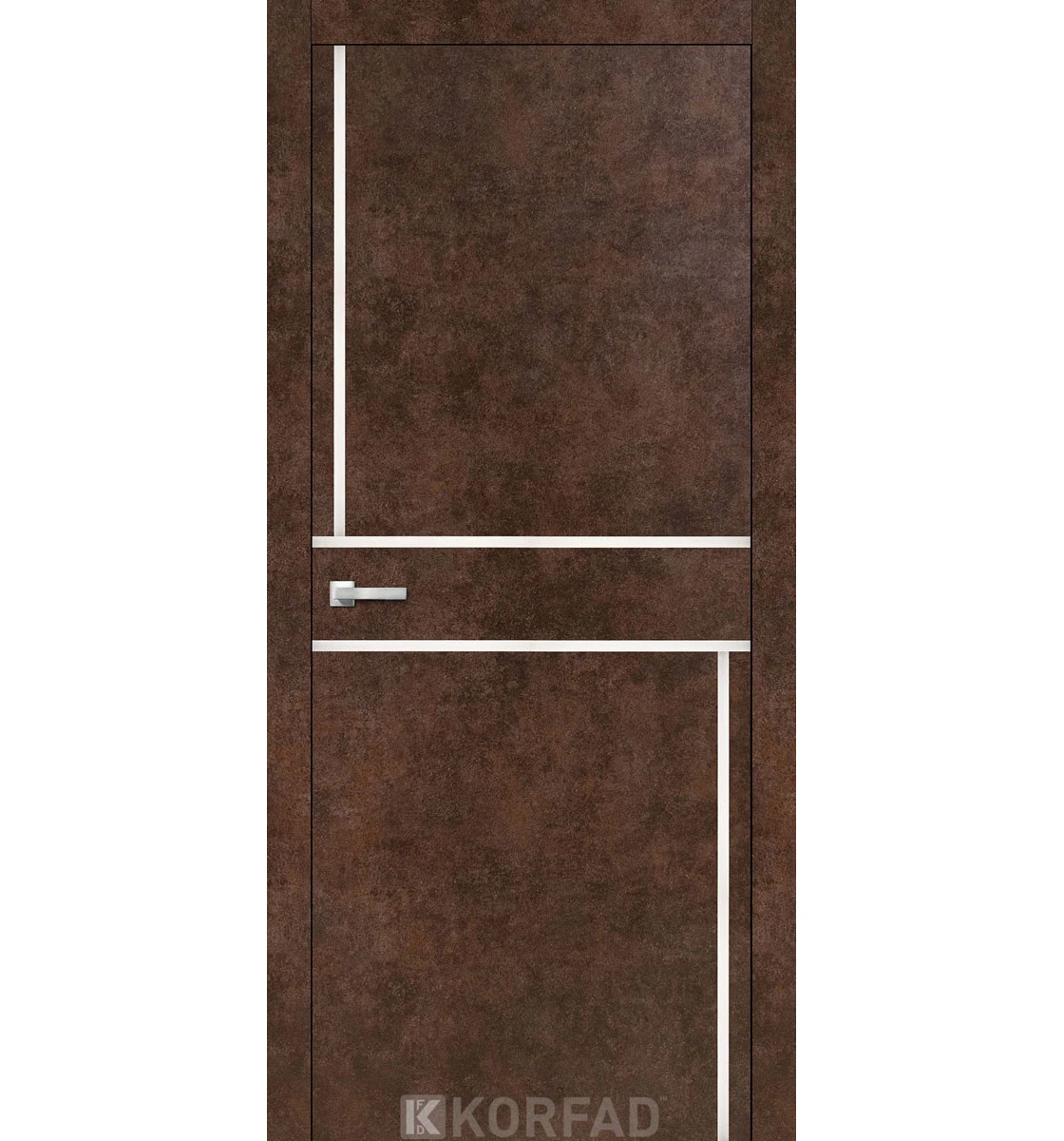Межкомнатная дверь Korfad Aluminium Loft Plato ALP-07 (алюминий)