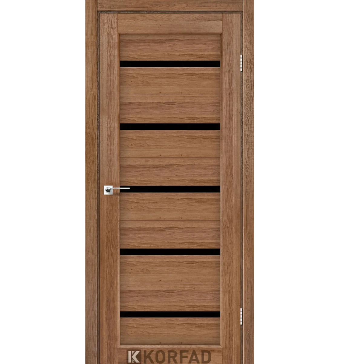 Міжкімнатні двері Korfad Porto PR-02 (чорне скло)