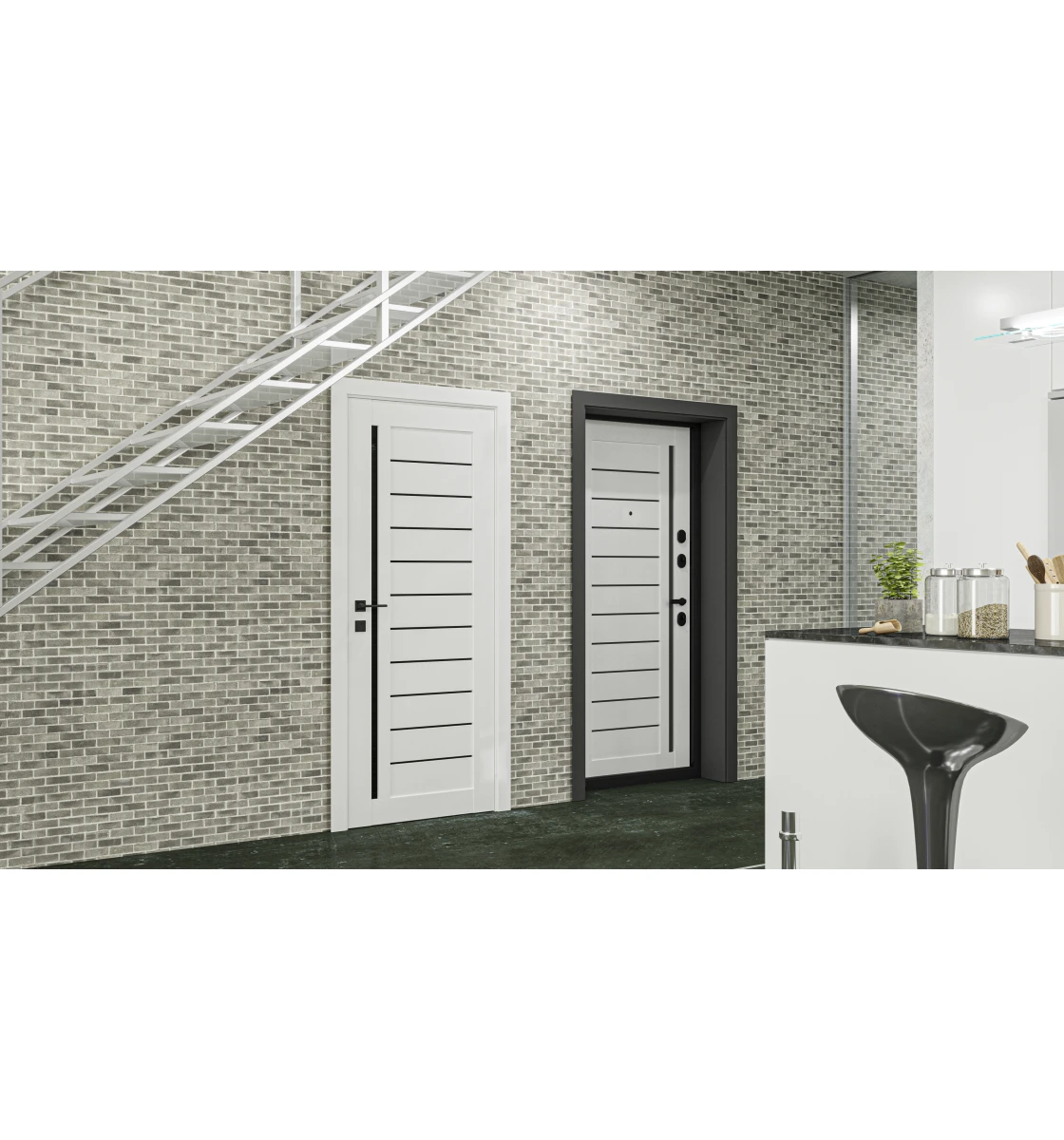 Міжкімнатні двері Rodos Modern Bianca (напівскло)