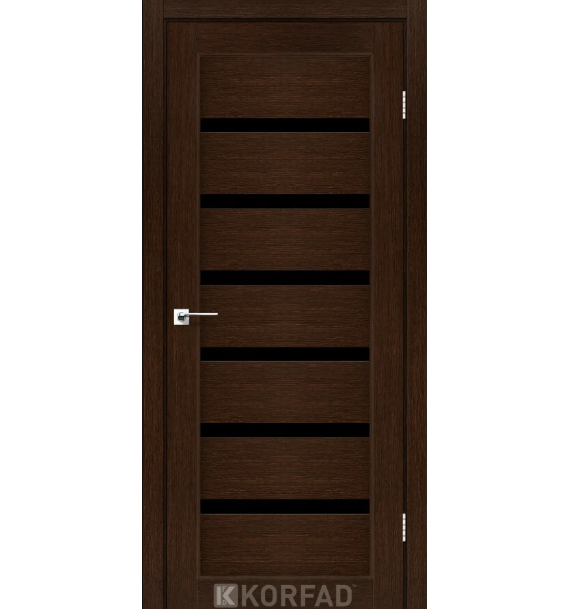 Ламинированная дверь Korfad Porto Deluxe PD-01 (стекло черное)