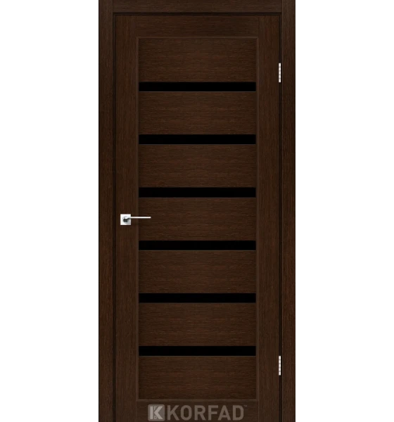 Ламинированная дверь Korfad Porto Deluxe PD-01 (стекло черное)