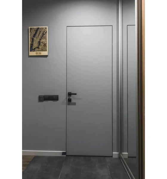 Межкомнатная дверь Danapris Doors Alum Premium грунтованные (короб мат хром)
