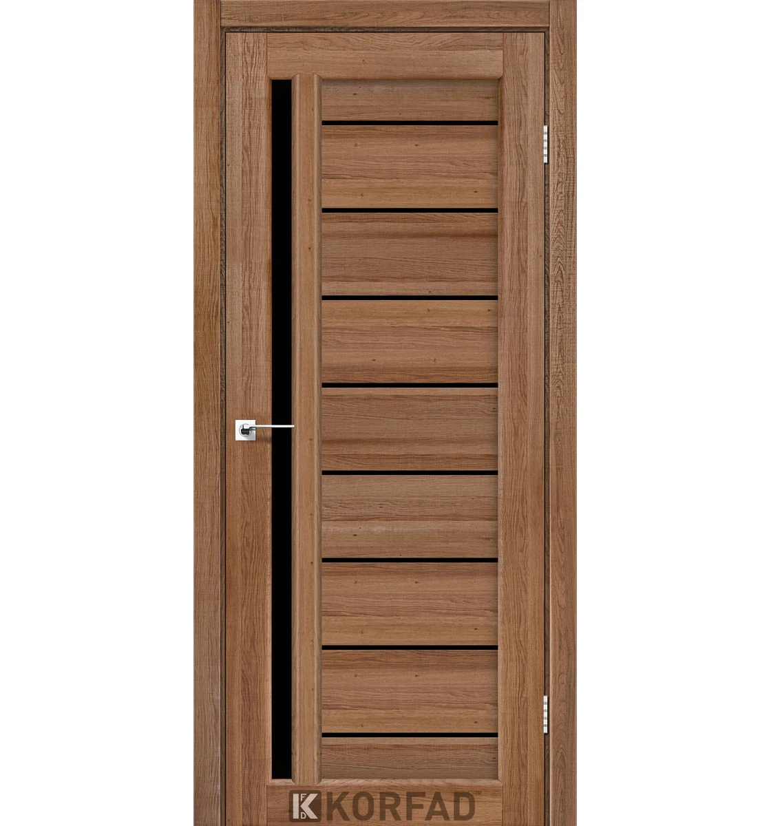 Межкомнатная дверь Korfad Venecia Deluxe VND - 02 (черное стекло) 