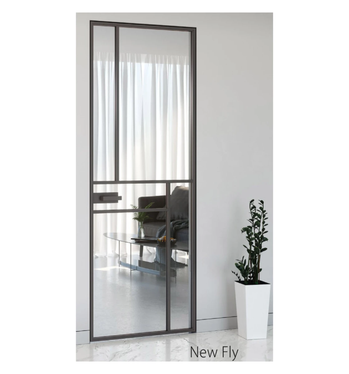 Двери межкомнатные дверь скрытого монтажа AluDoors New Fly