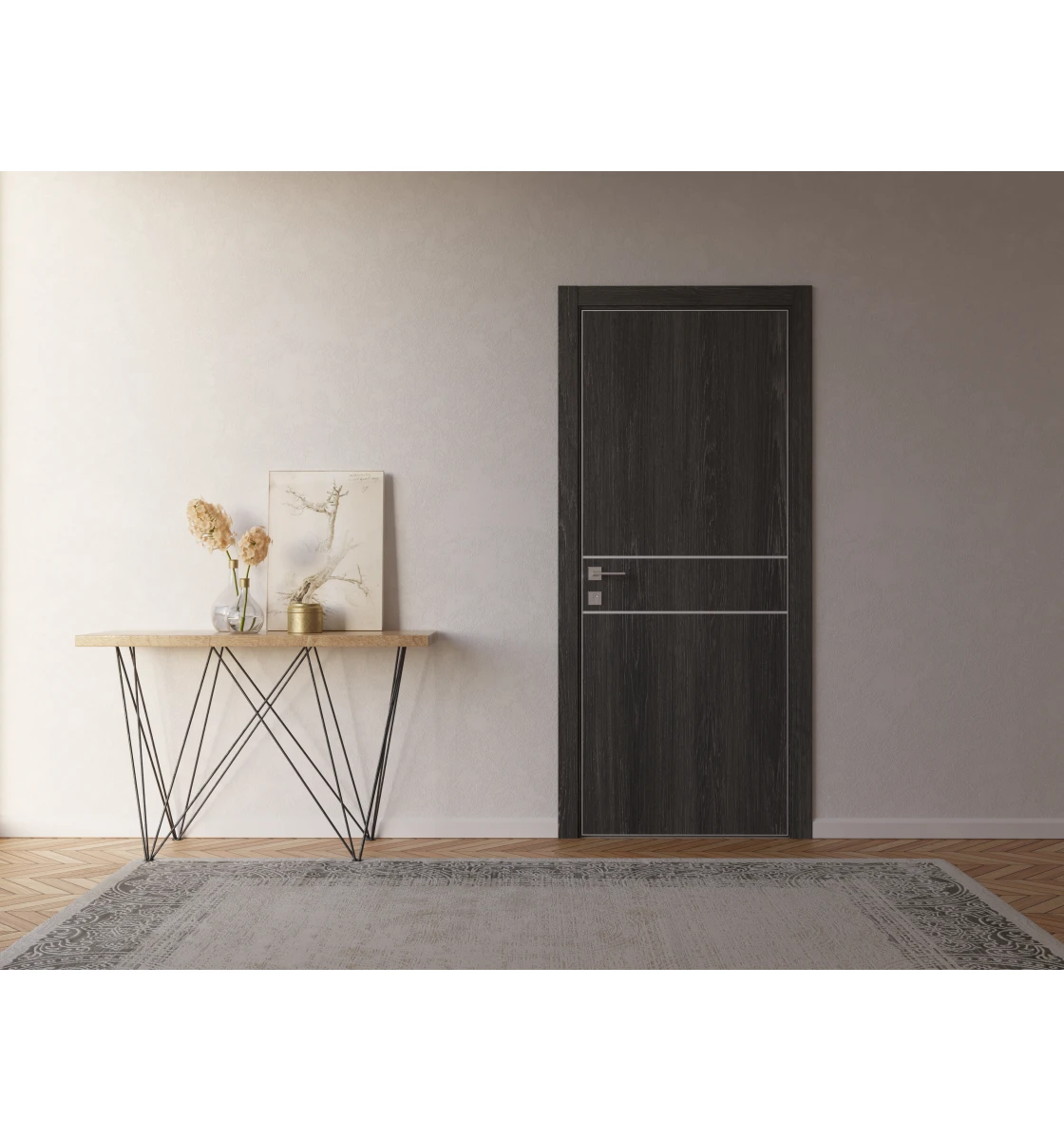 Межкомнатная дверь Rodos Modern Flat 01 (глухое+alum)