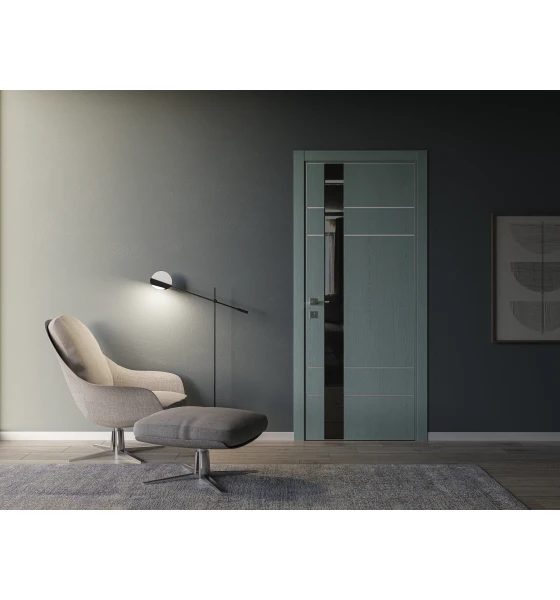 Межкомнатная дверь Rodos Modern Flat 05 (глухое+alum)