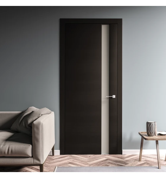 Межкомнатная дверь Rodos Modern Flat полустекло (Триплекс сатин)