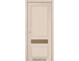 Межкомнатная дверь Korfad Classico CL-07 (глухие + маленькое стекло сатин бронза + рисунок М1/М2) со штапиком