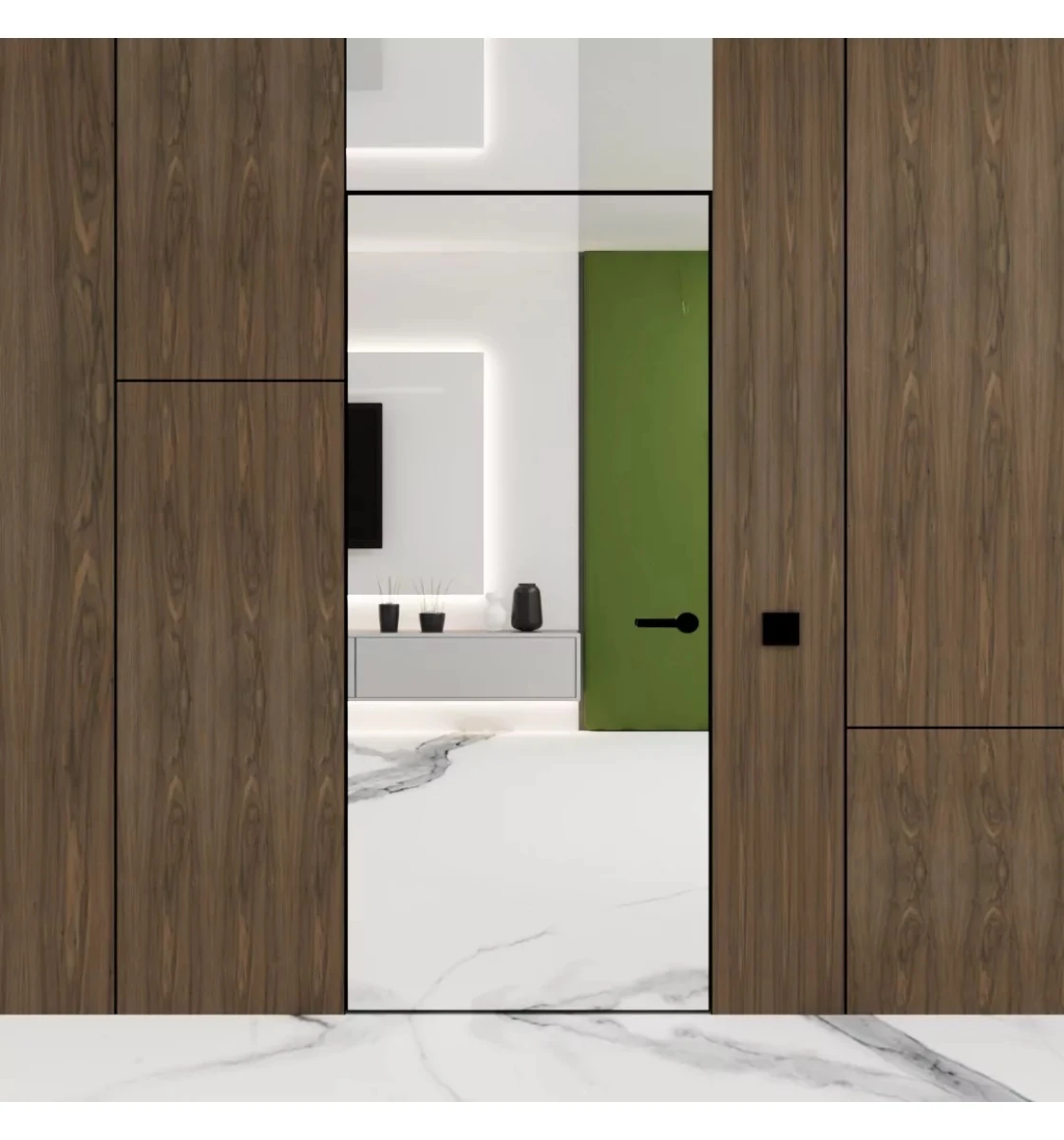 Межкомнатная дверь Danapris Doors Alum Unique 43/51 зеркало (обклад другой Ral)
