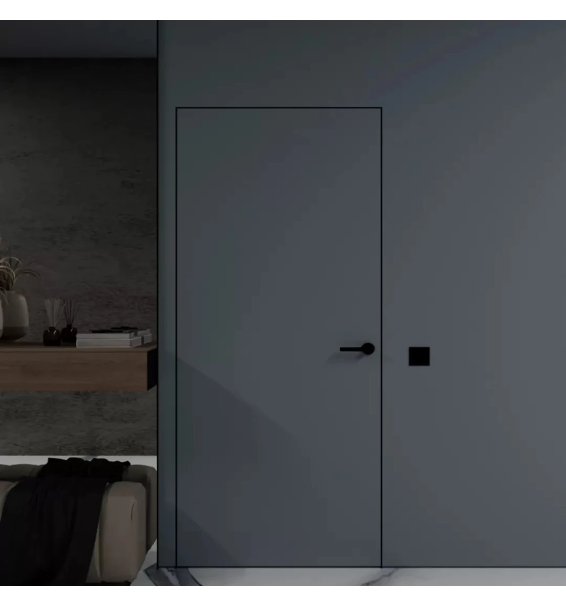 Міжкімнатні двері Danapris Doors Alum Wood 40/45 фарбовані (короб чорний)