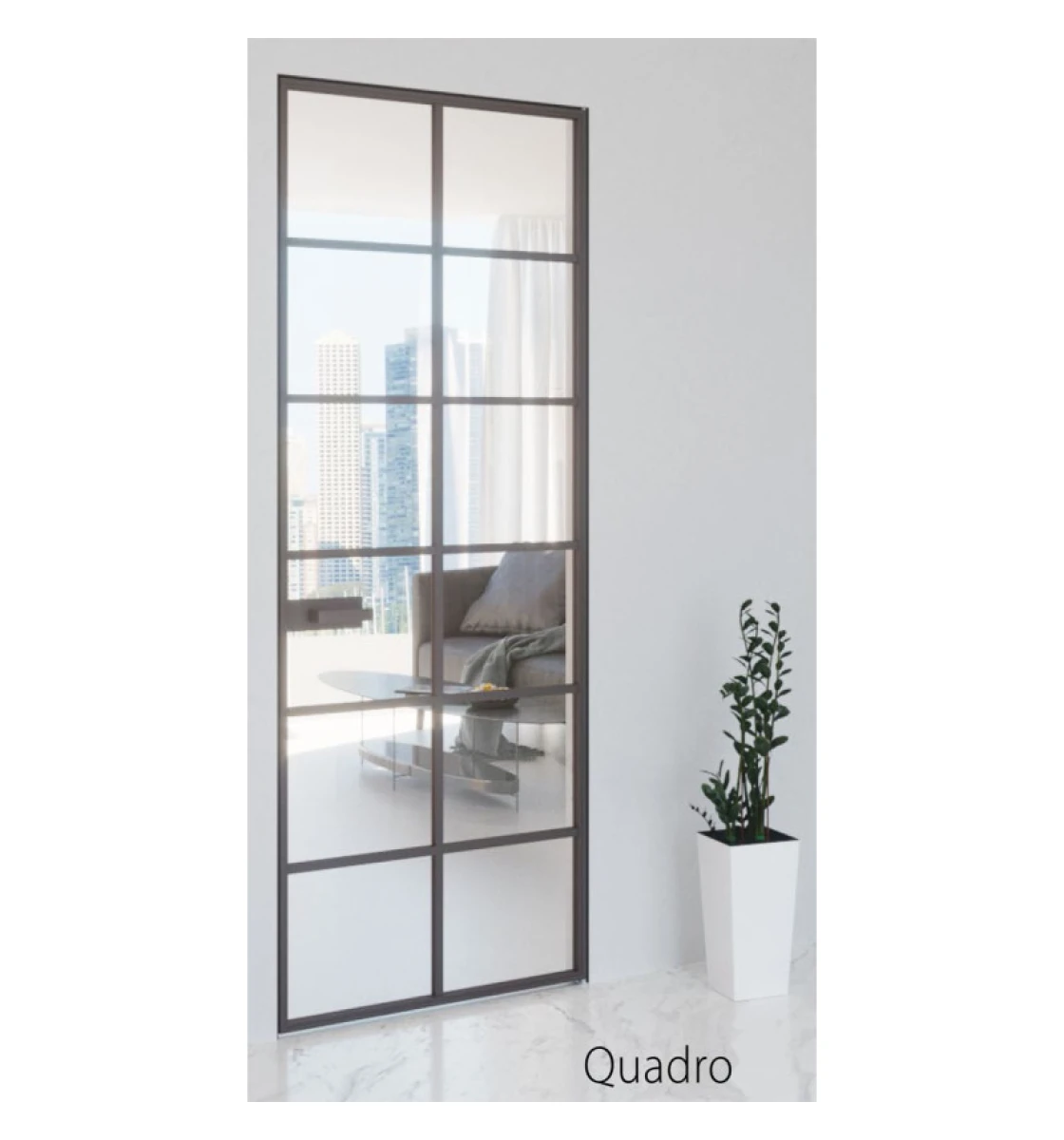 Двері міжкімнатні двері прих. монтажу AluDoors Quadro