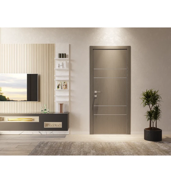 Межкомнатная дверь Rodos Modern Flat 04 (глухое+alum)