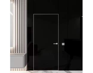 Межкомнатная дверь Danapris Doors Alum Unique 43/51 стекло крашеное (обклад золото)