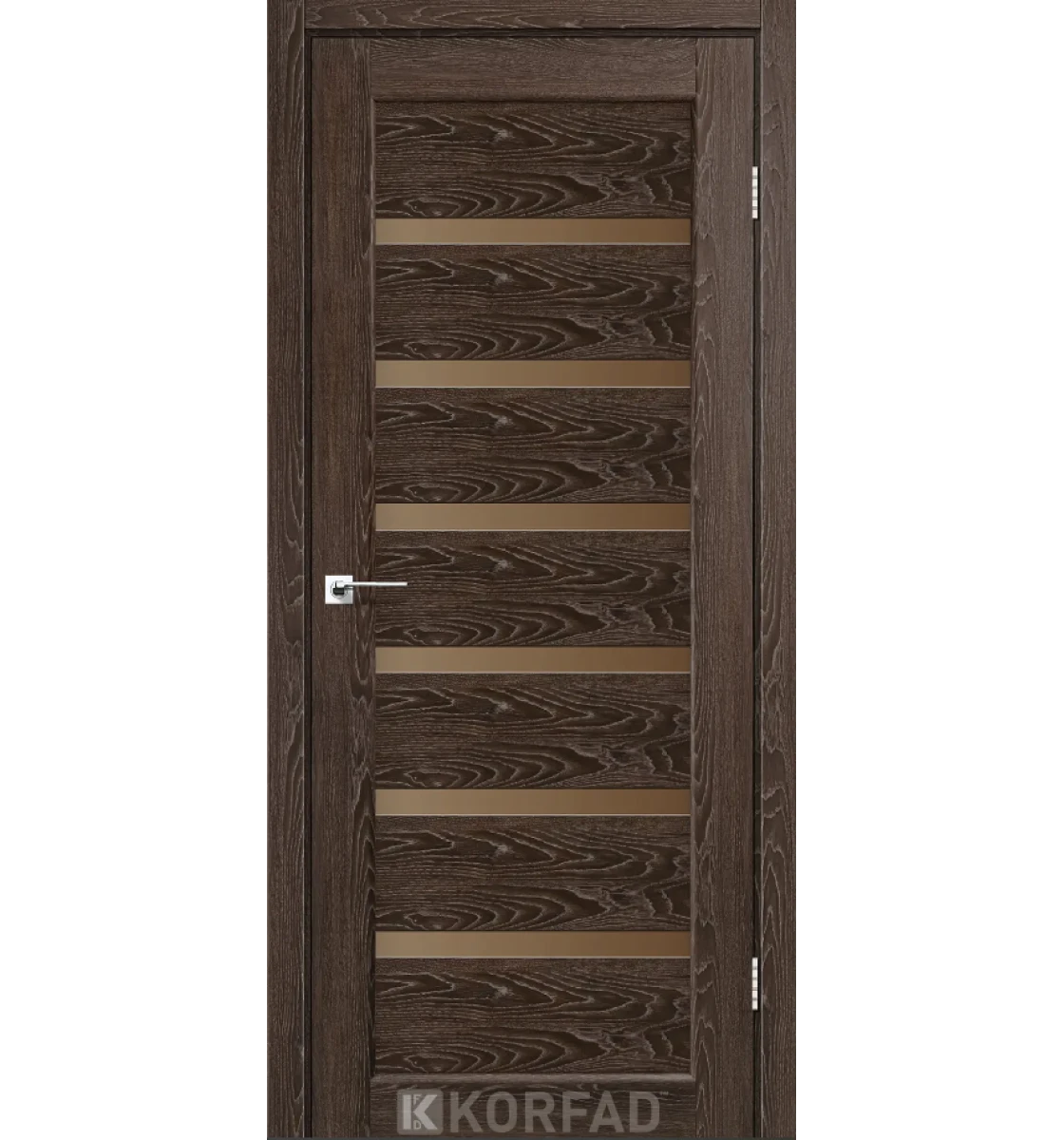 Межкомнатная дверь Korfad Porto Deluxe PD-01 (стекло сатин бронза)