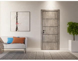 Межкомнатная дверь Rodos Modern Flat 03 (глухое+alum)