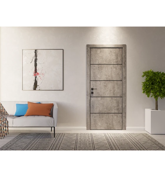 Міжкімнатні двері Rodos Modern Flat 03 (глухе + alum)