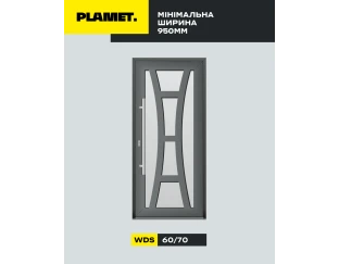 Металопластикові вхідні двері WDS 6S Білий Модель 58