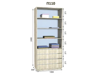 Модуль гардеробной Престо П 110 (1000х500х2400)