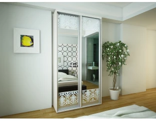Шафа-купе RUMBA Економ №3 D-600 (дзеркало вставки піскоструй) (1200мм x 600мм x 2400мм