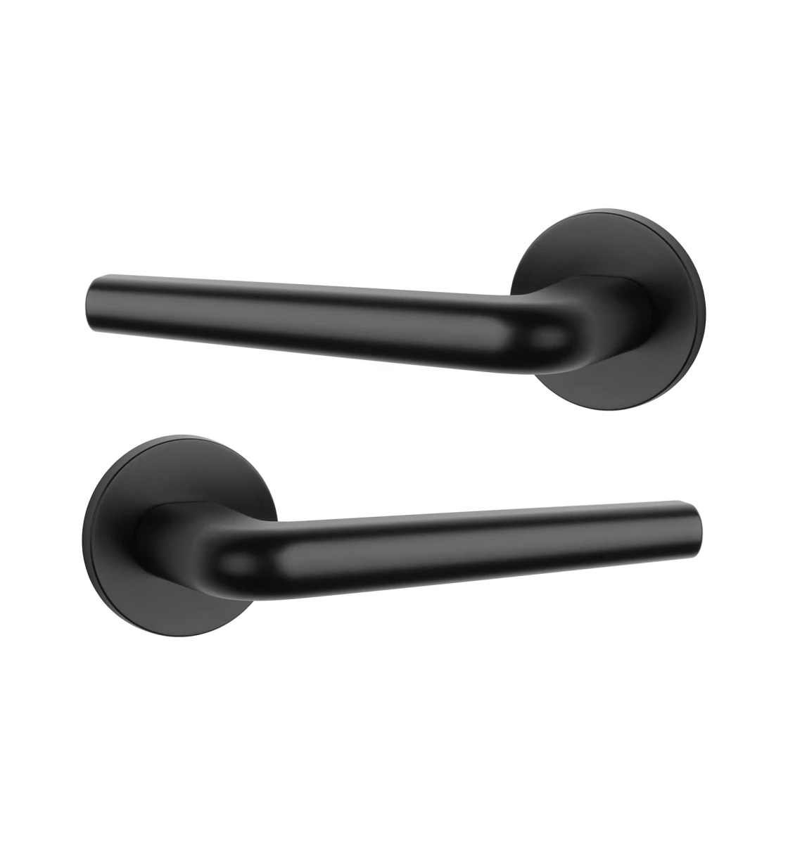 Дверная ручка APRILE Funkia R 7S AT черный матовый (тонкая розетка)