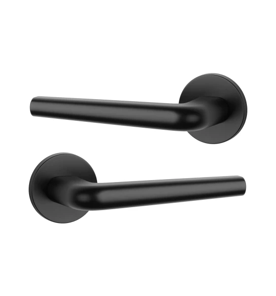 Дверная ручка APRILE Funkia R 7S AT черный матовый (тонкая розетка)
