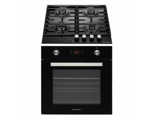 Комплект Духова шафа електрична GEO 62-1310 black + Варильна поверхня газова GGH 62-104 black glass