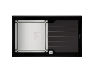 Кухонна мийка Teka Diamond 1B 1D 86 (115100011) чорне скло